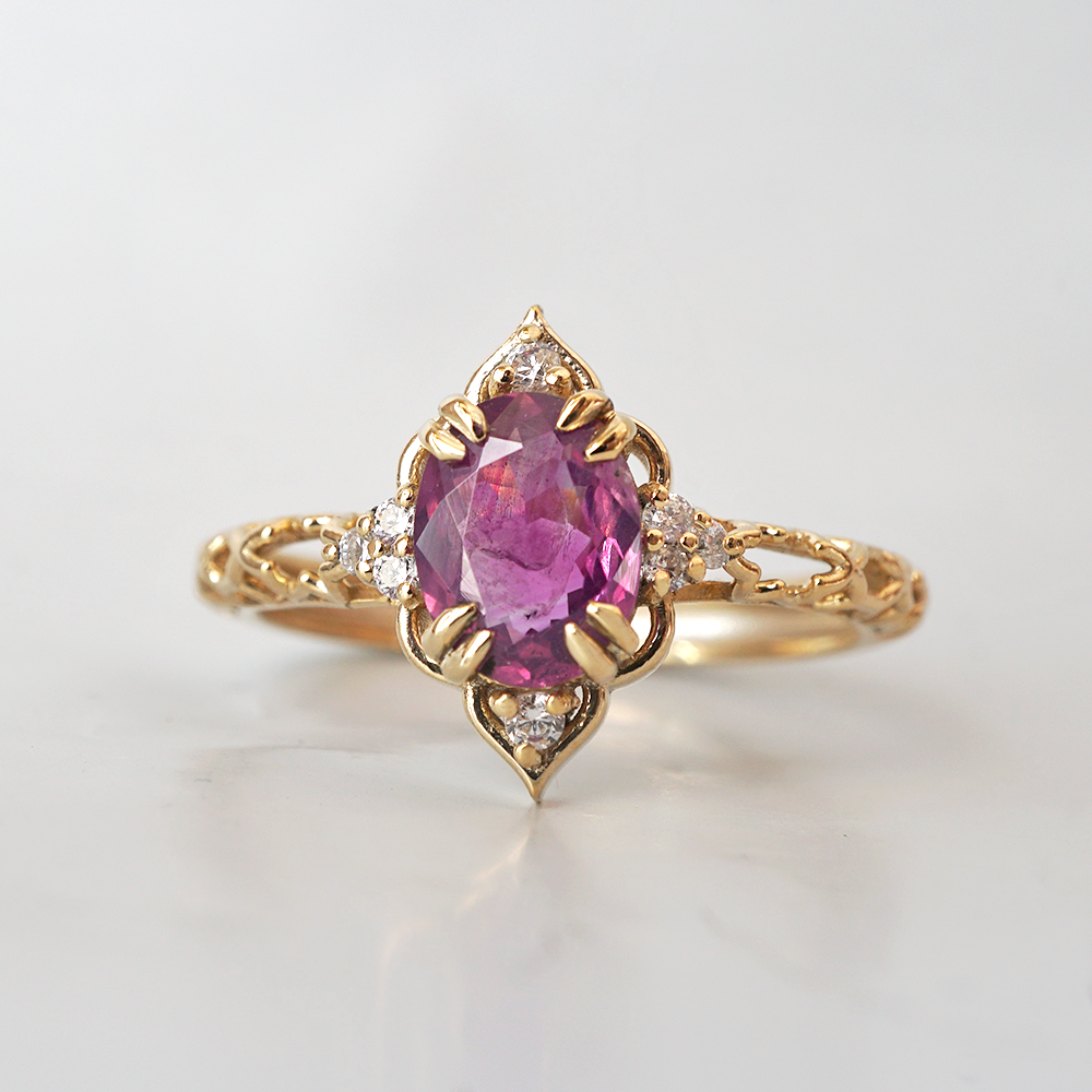 Cairo Starry Night Purple Sapphire Ring in 14K and 18K Gold