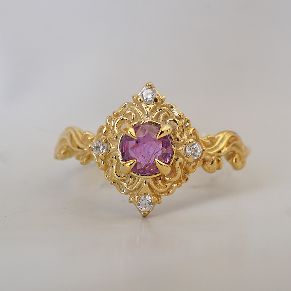 Purple Sapphire Serenade Ring in 14K and 18K Gold