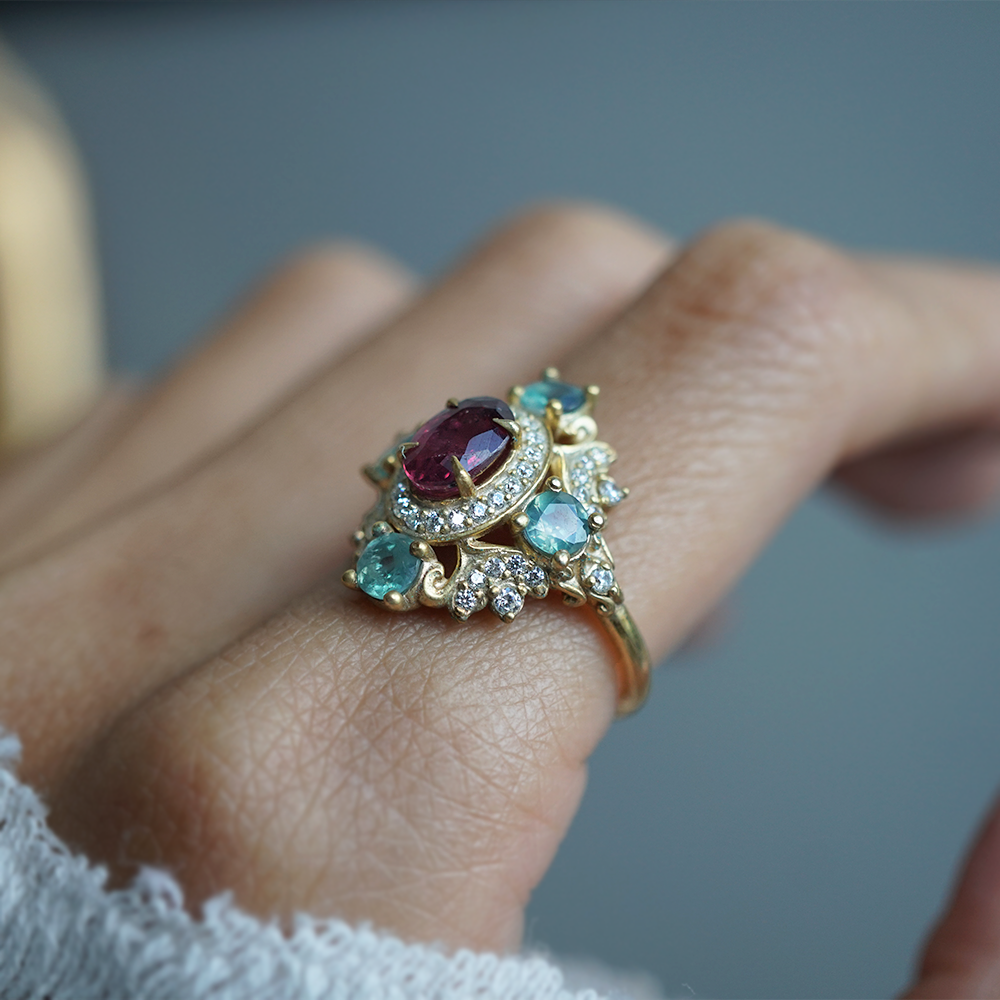One of a Kind: Queens Prayer Ruby and Alexandrite Ring in 14K and 18K Gold