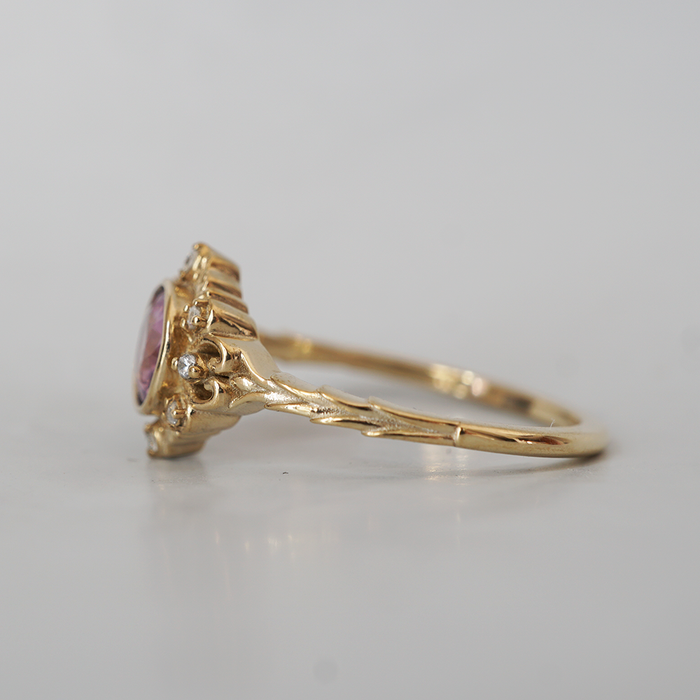 Briar Rose Pink Sapphire Diamond Ring in 14K and 18K Gold