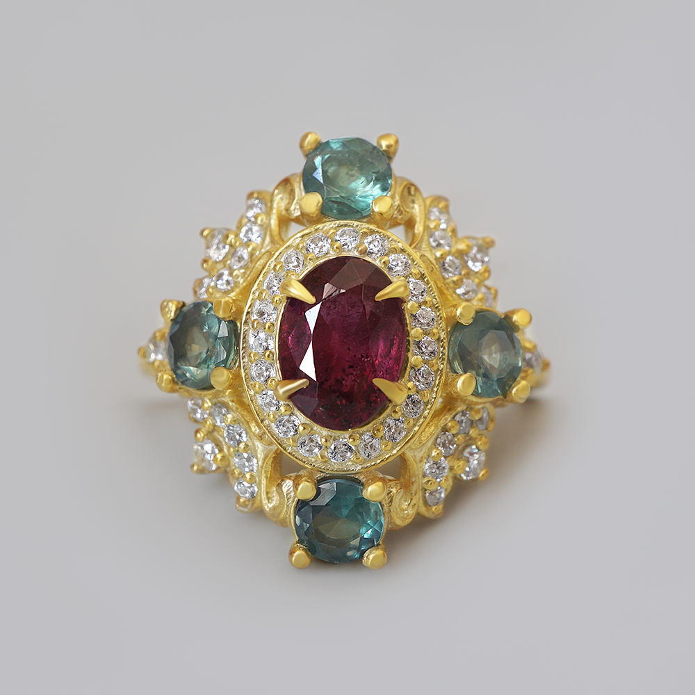 One of a Kind: Queens Prayer Ruby and Alexandrite Ring in 14K and 18K Gold