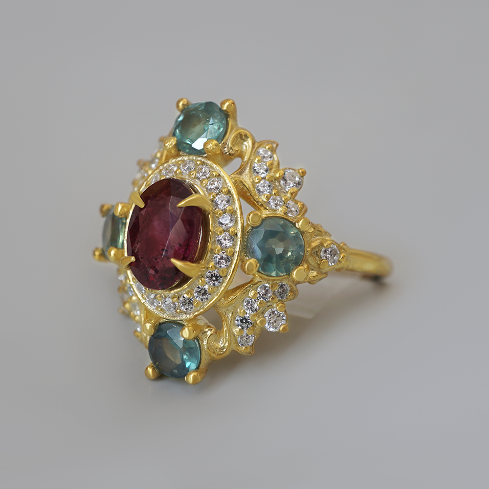 One of a Kind: Queens Prayer Ruby and Alexandrite Ring in 14K and 18K Gold