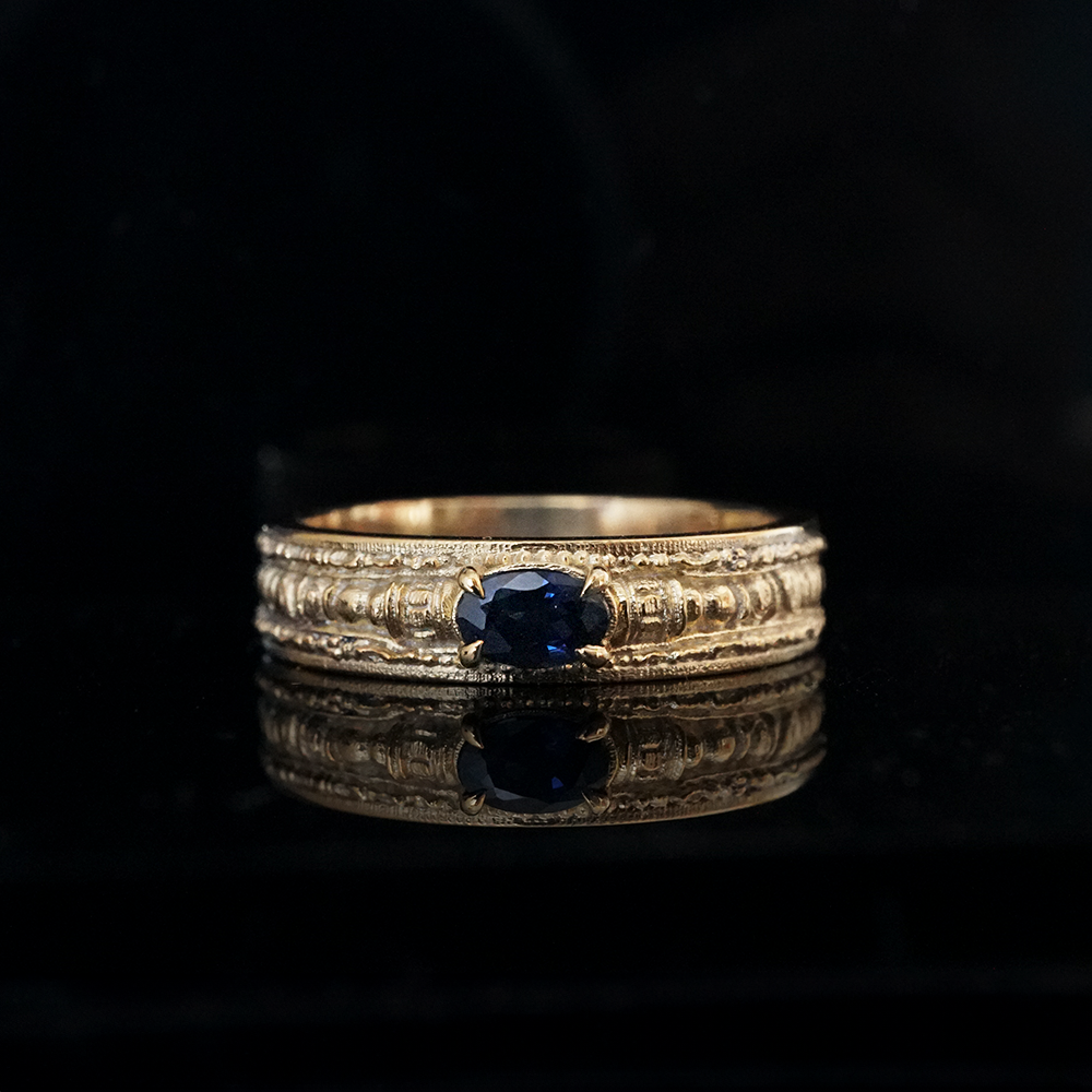 Pharaohs Oval Sapphire Ring in Sterling Silver, 14K and 18K Gold, 5mm