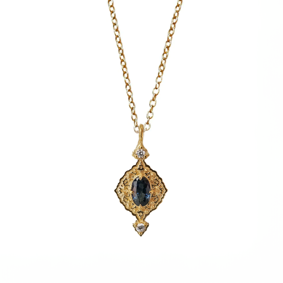 Cairo Blossom Blue Sapphire Necklace