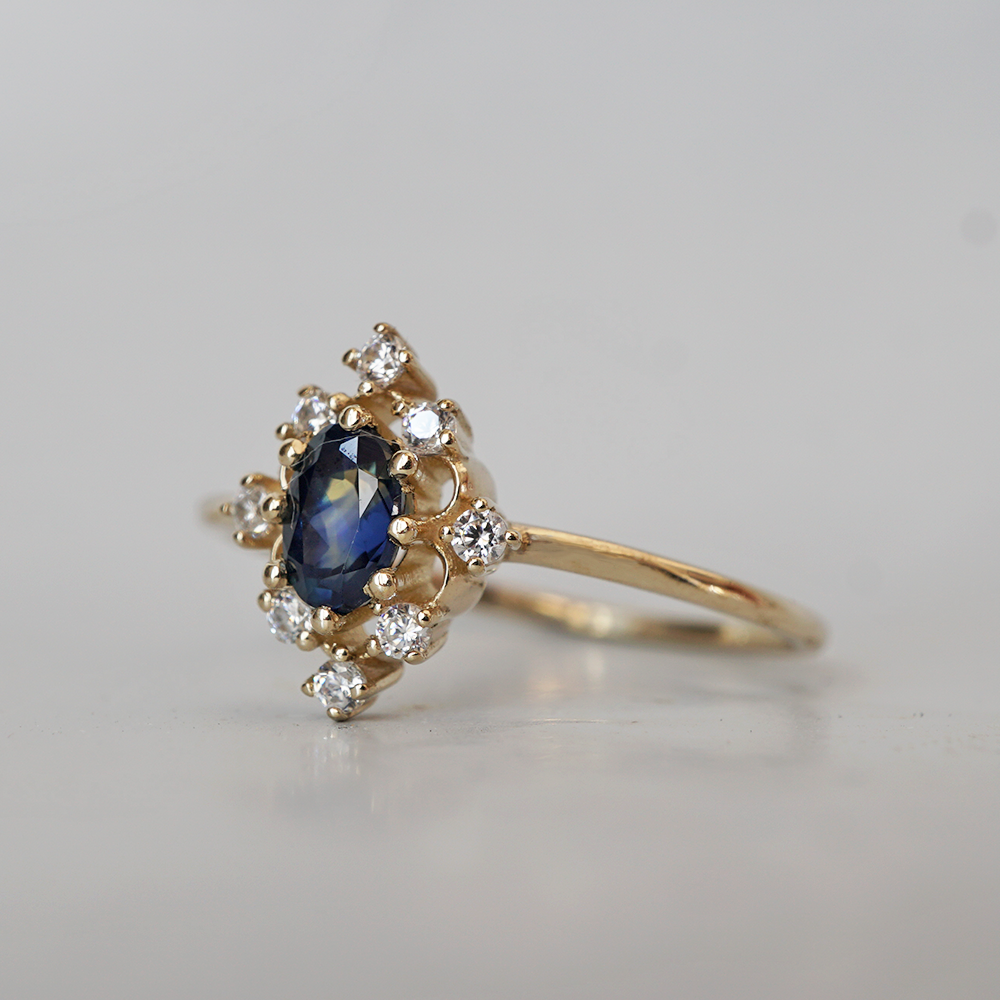 Moonlit Serenade Sapphire Ring in 14K and 18K Gold
