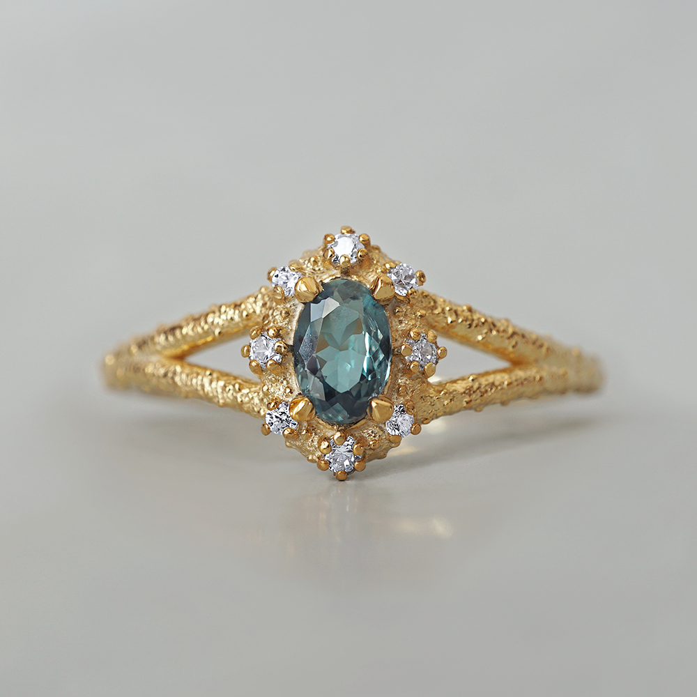 Limited Edition: Alexandrite Sea Of Dusk Diamond Ring in 14K and 18K Gold