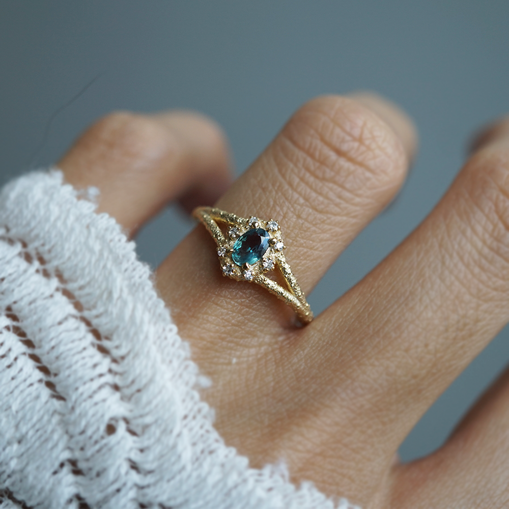 Limited Edition: Alexandrite Sea Of Dusk Diamond Ring in 14K and 18K Gold