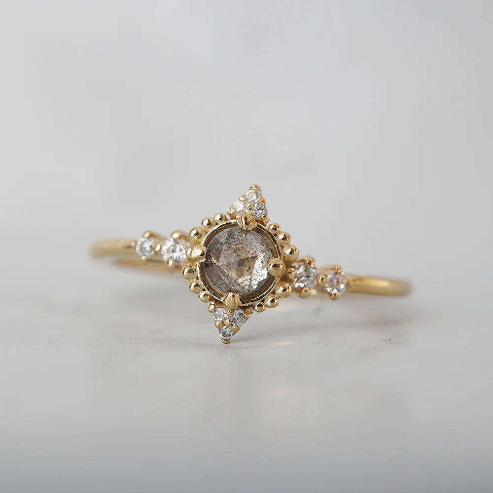 Shadowlight Salt & Pepper Diamond Ring in 14K Gold