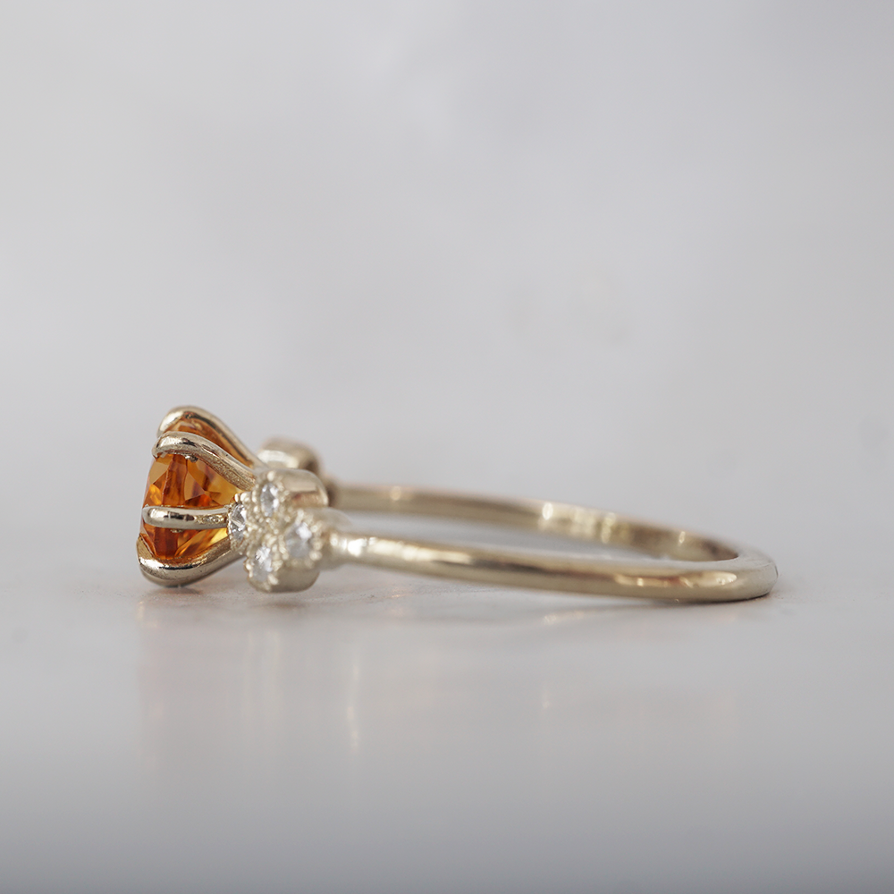 Oval Citrine Solaris Ring in Sterling Silver