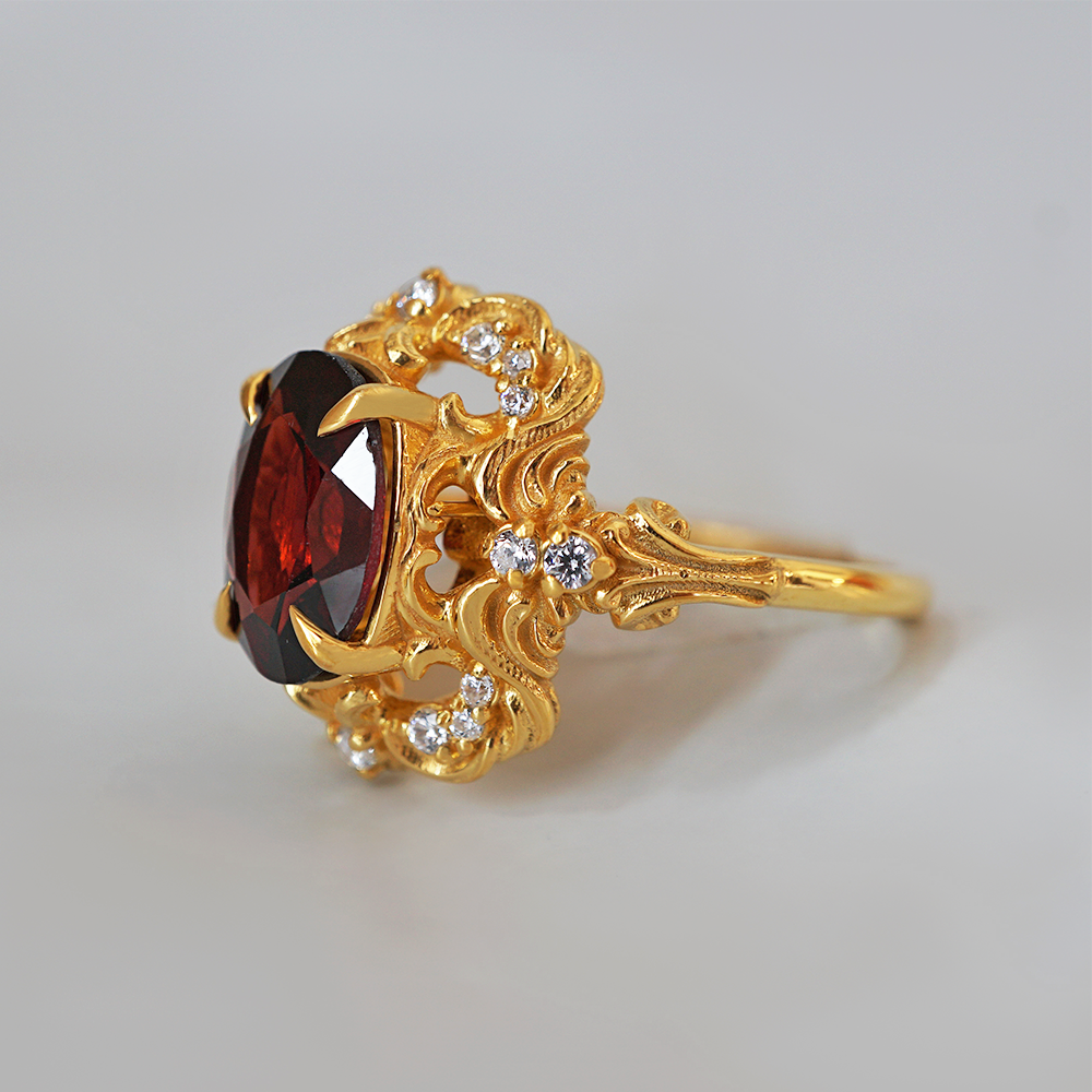 Garnet Sonata Diamond Ring in 14K and 18K Gold