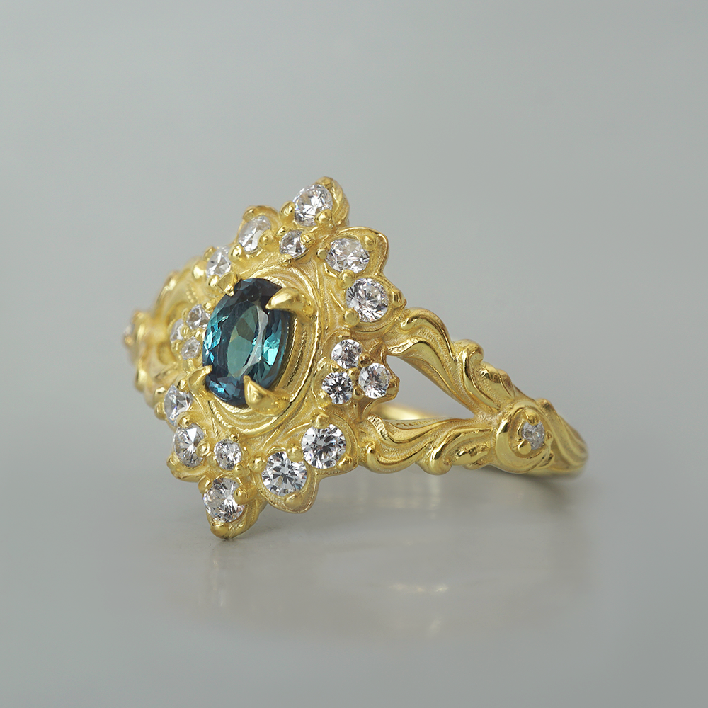 One Of A Kind: Starry Muse Alexandrite Diamond Ring in 14K and 18K Gold