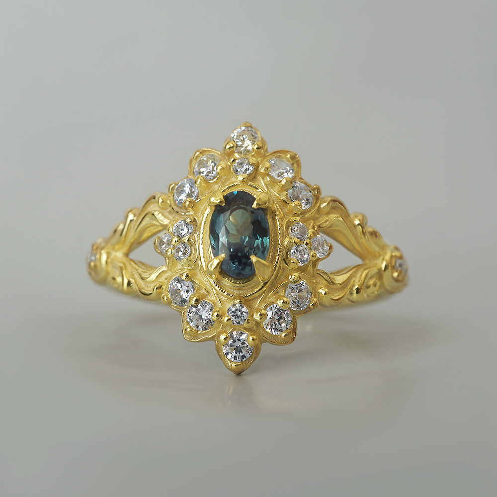 One Of A Kind: Starry Muse Alexandrite Diamond Ring in 14K and 18K Gold