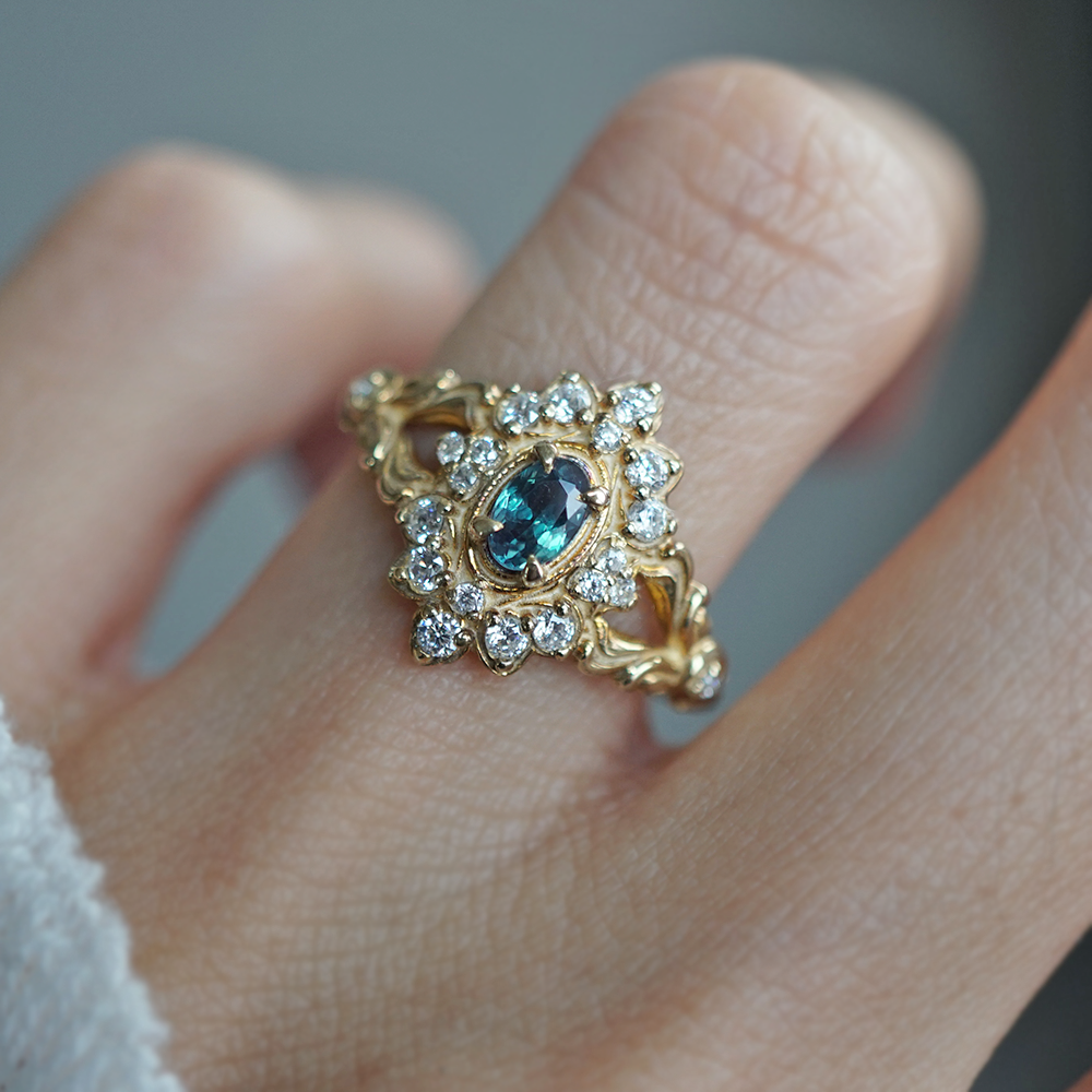 One Of A Kind: Starry Muse Alexandrite Diamond Ring in 14K and 18K Gold