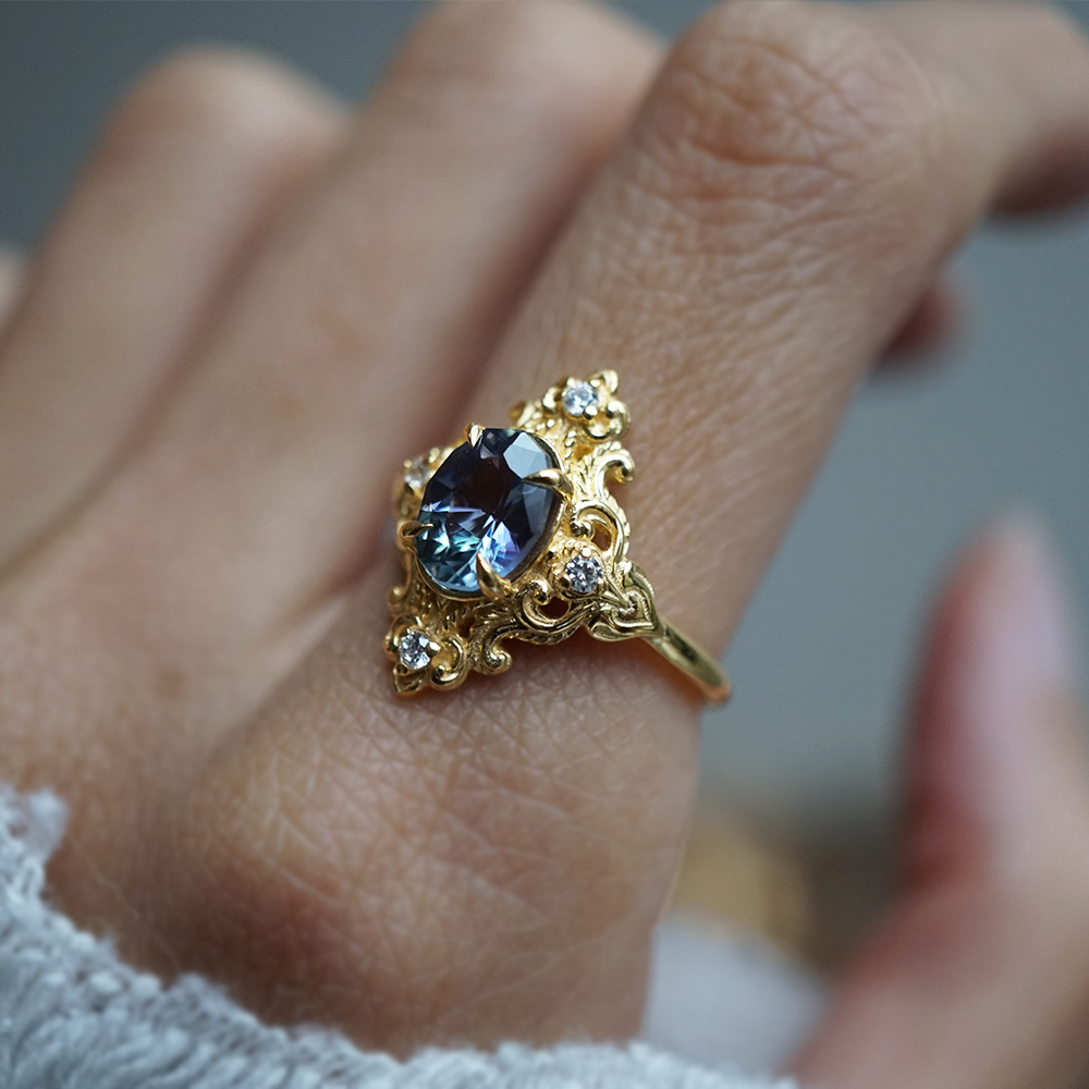 One Of A Kind: Mermaid Tanzanite Diamond Ring in 14K and 18K Gold