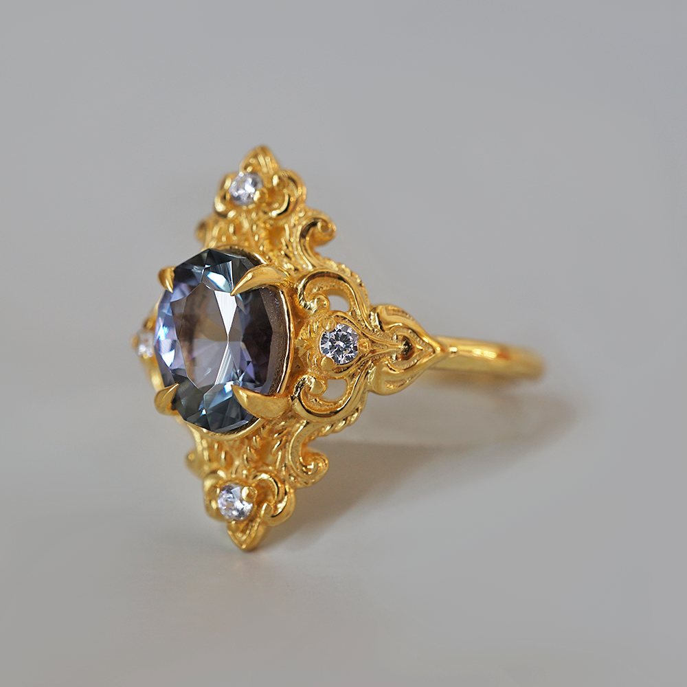 One Of A Kind: Mermaid Tanzanite Diamond Ring in 14K and 18K Gold