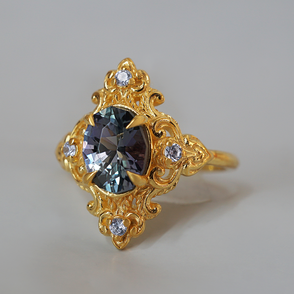 One Of A Kind: Mermaid Tanzanite Diamond Ring in 14K and 18K Gold