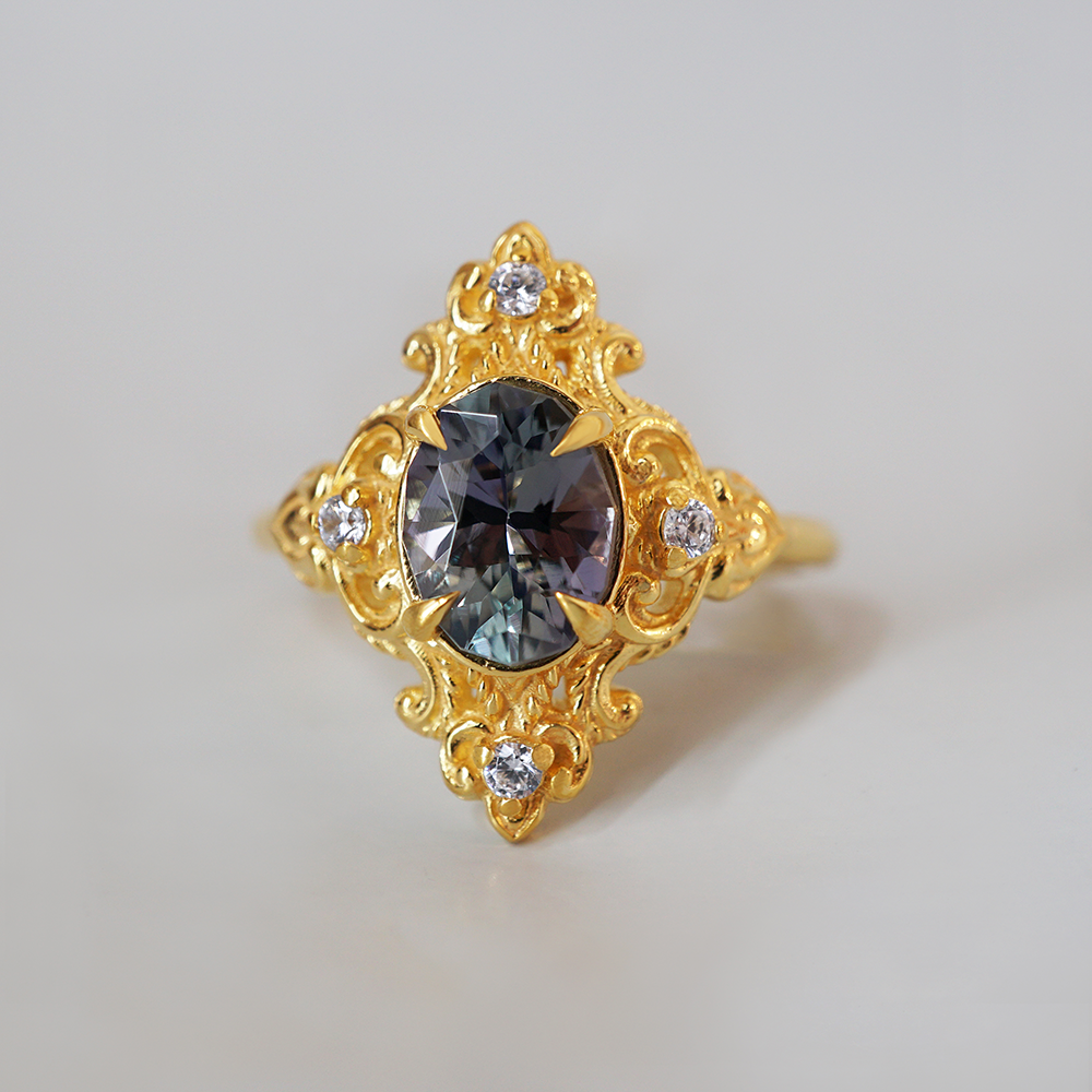 One Of A Kind: Mermaid Tanzanite Diamond Ring in 14K and 18K Gold