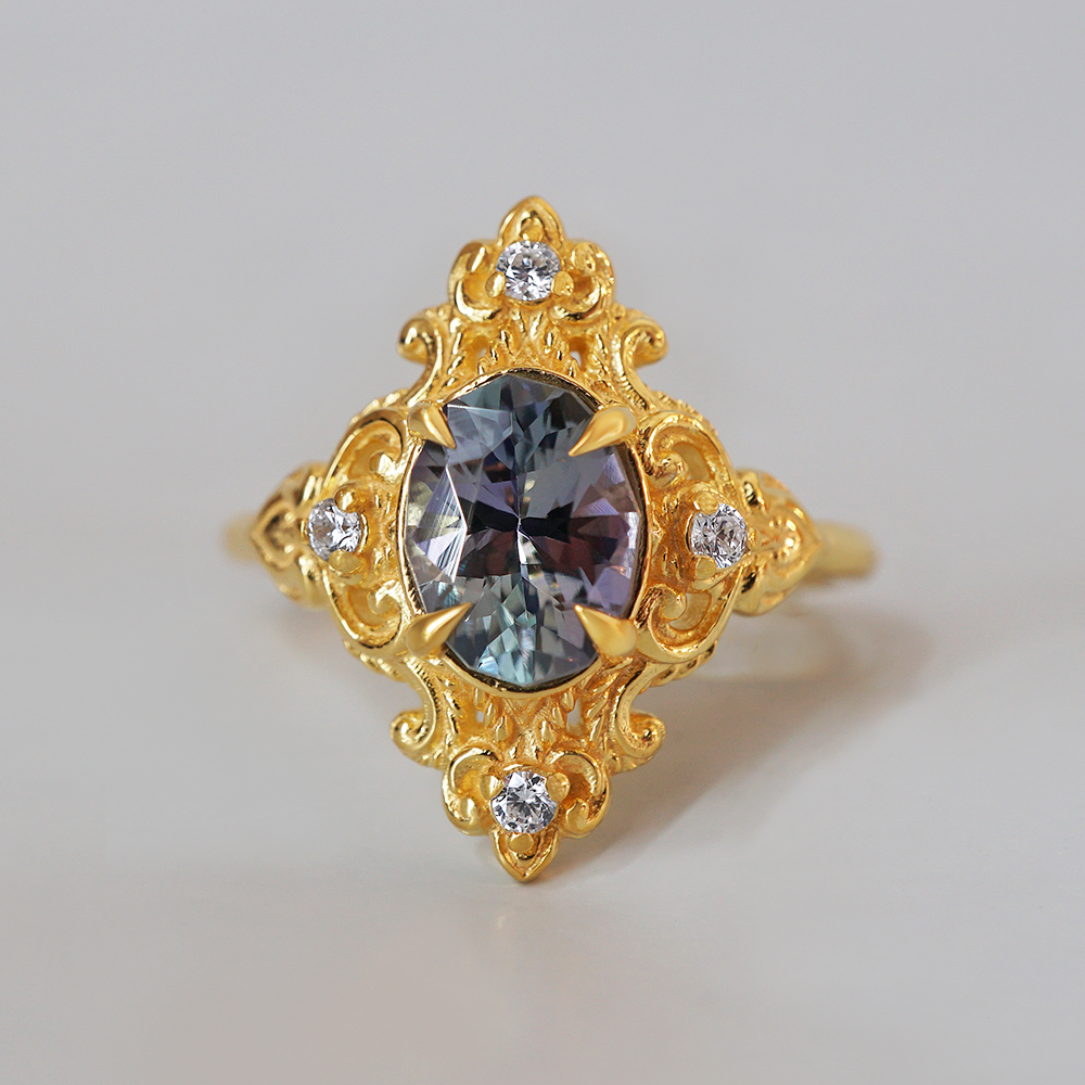 One Of A Kind: Mermaid Tanzanite Diamond Ring in 14K and 18K Gold