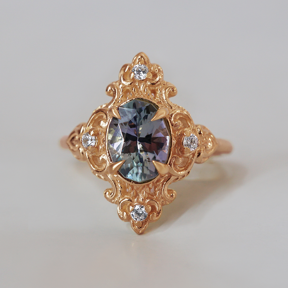 One Of A Kind: Mermaid Tanzanite Diamond Ring in 14K and 18K Gold