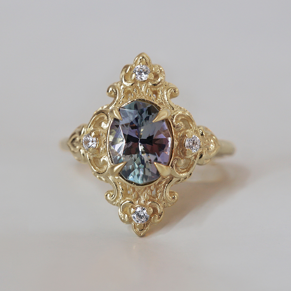 One Of A Kind: Mermaid Tanzanite Diamond Ring in 14K and 18K Gold