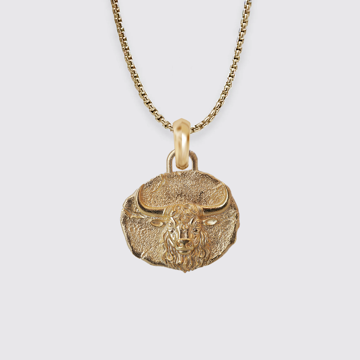 Taurus Zodiac Pendant in Sterling Silver and 14K Gold