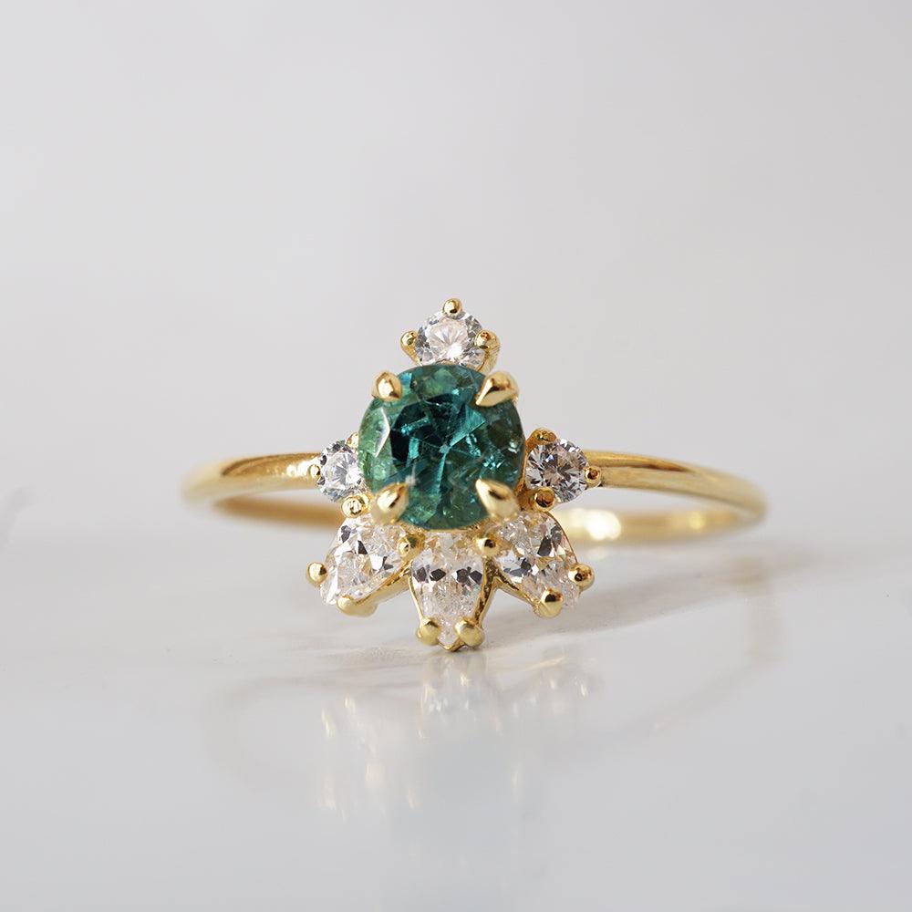 Limited Edition: 14K Teal Tourmaline Cloud Ring