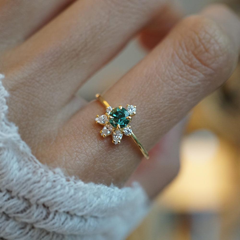 Limited Edition: 14K Bi-Color Green Tourmaline Bumble Bee Ring