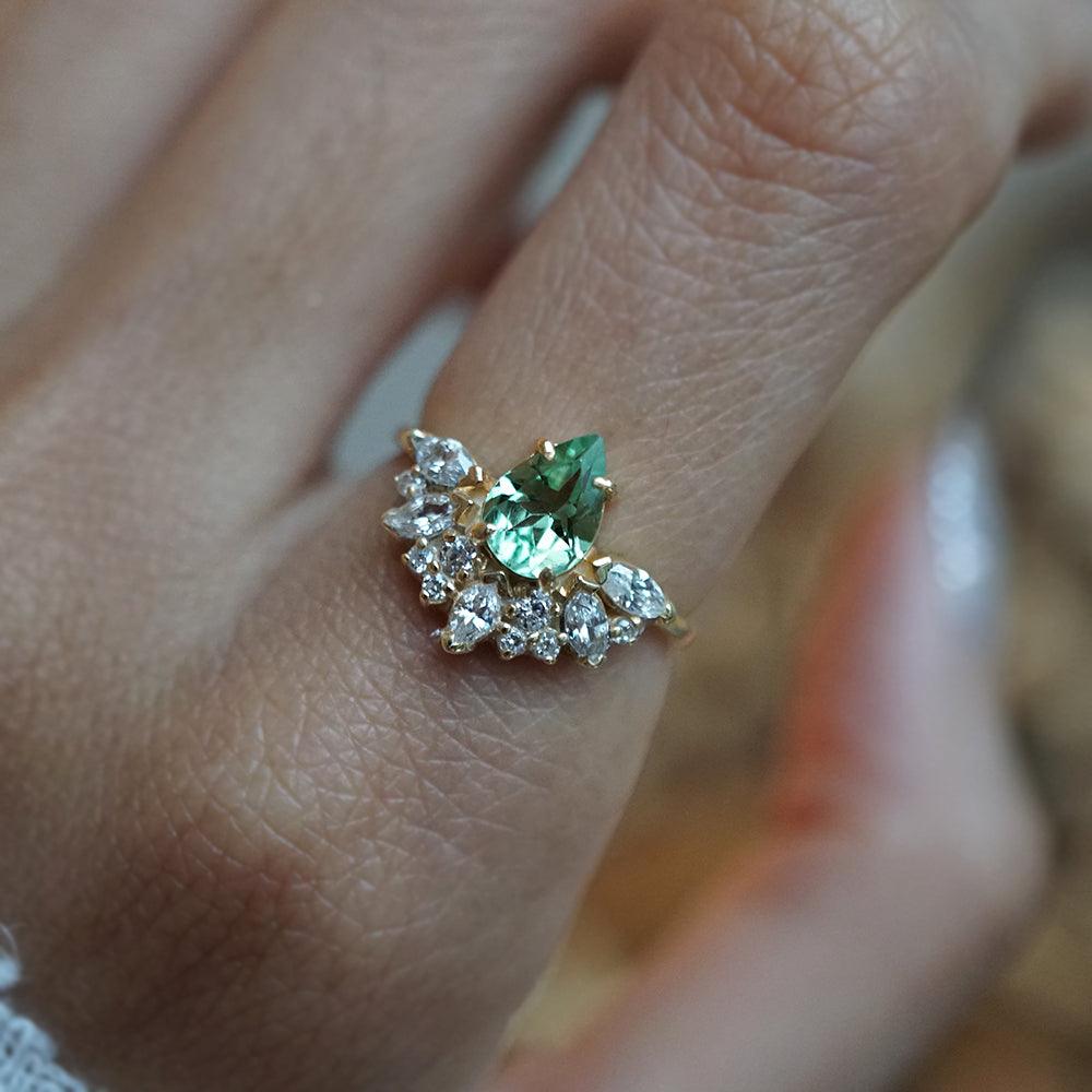 14K Parisian Mint Green Tourmaline Ring