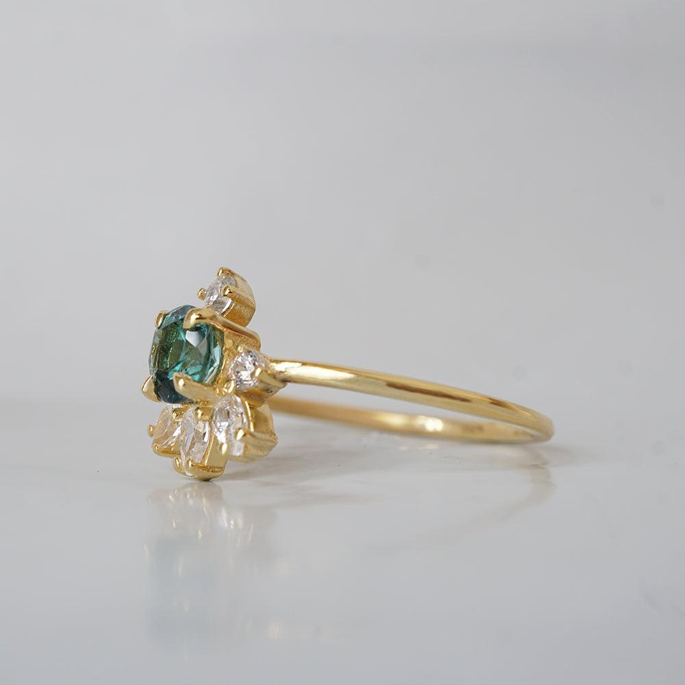 Limited Edition: 14K Teal Tourmaline Cloud Ring - Tippy Taste Jewelry