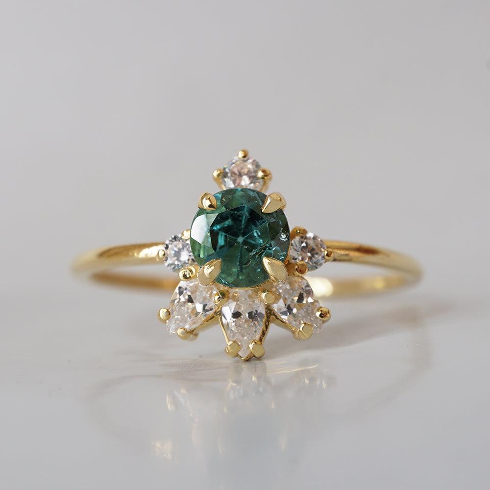 Limited Edition: 14K Teal Tourmaline Cloud Ring - Tippy Taste Jewelry