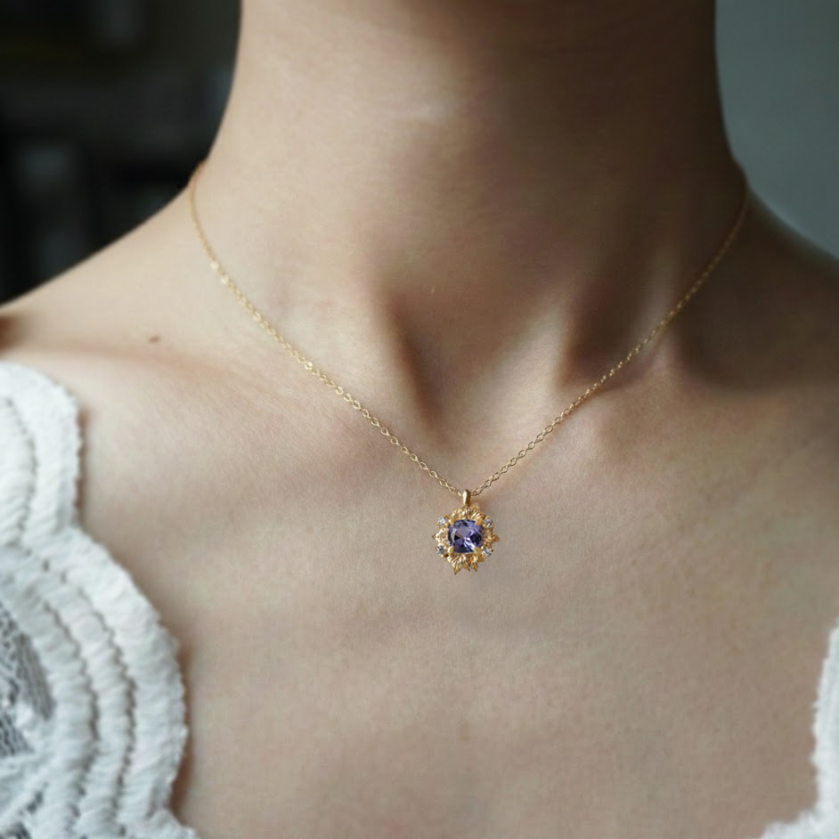 Twilight Lullaby Tanzanite Necklace in 14K Gold