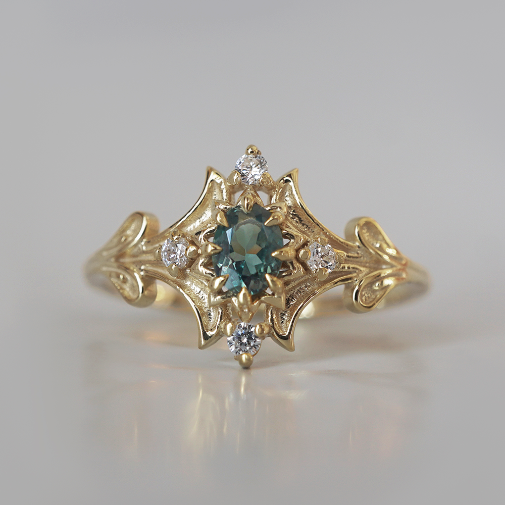 Limited Edition: Alexandrite Verte Diamond Ring in 14K and 18K Gold