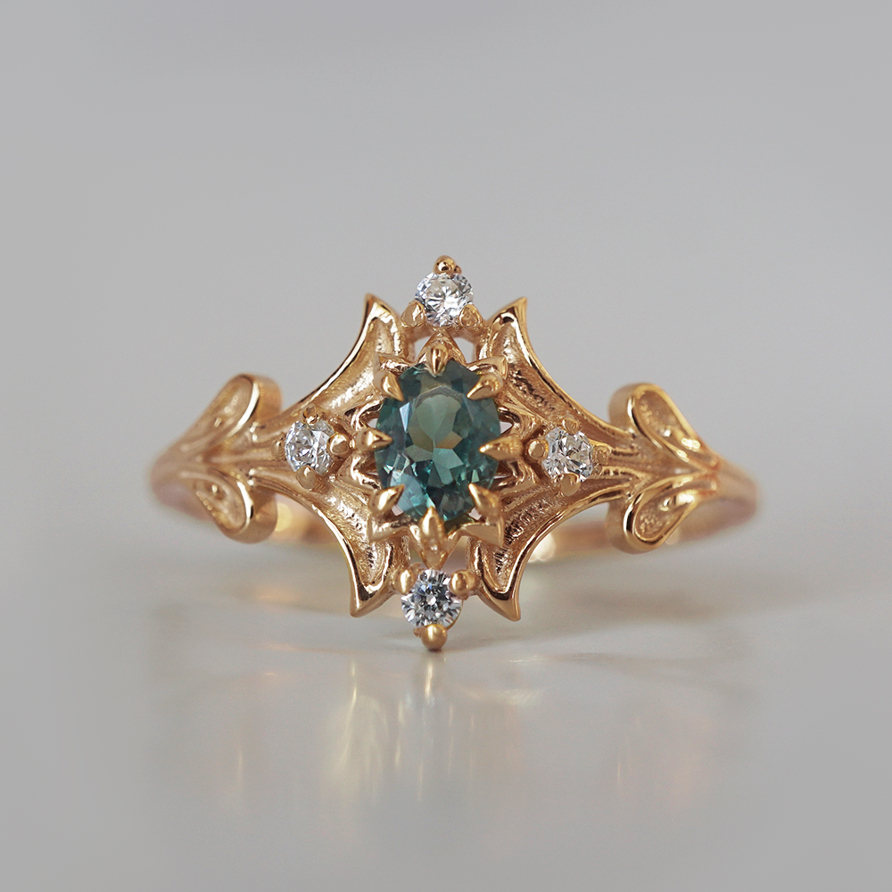 Limited Edition: Alexandrite Verte Diamond Ring in 14K and 18K Gold