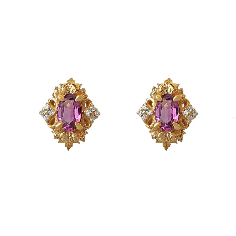 Whispers Of Rose Violet Sapphire Studs in 14K and 18K Gold