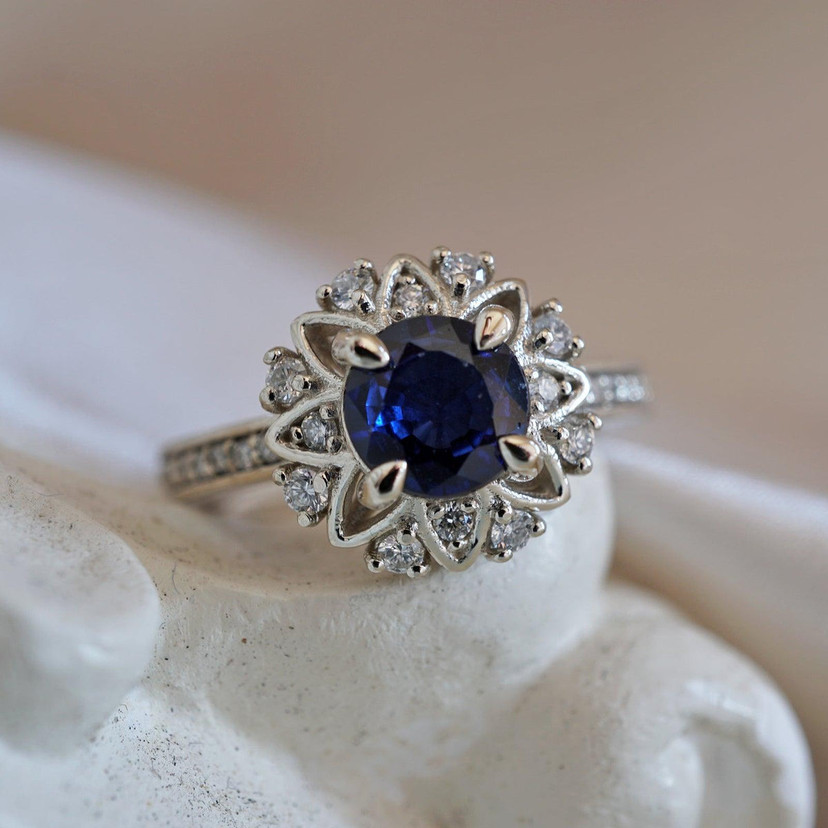 Alegra Sapphire Diamond Ring in 14K and 18K Gold - Tippy Taste Jewelry