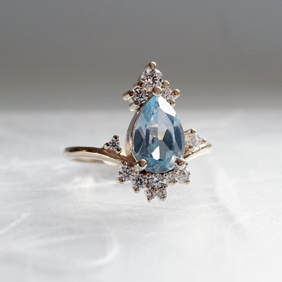 Freya Aquamarine Diamond Ring - Tippy Taste Jewelry