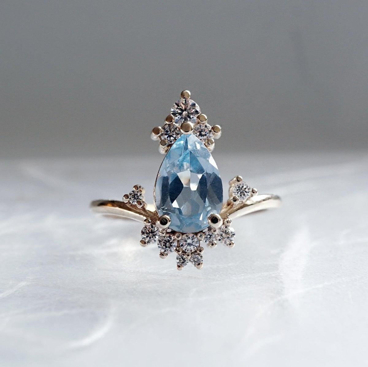 Freya Aquamarine Diamond Ring - Tippy Taste Jewelry