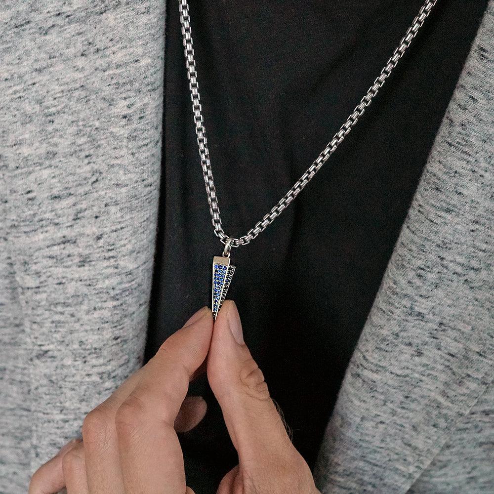 Pavé with Sapphire Pendant