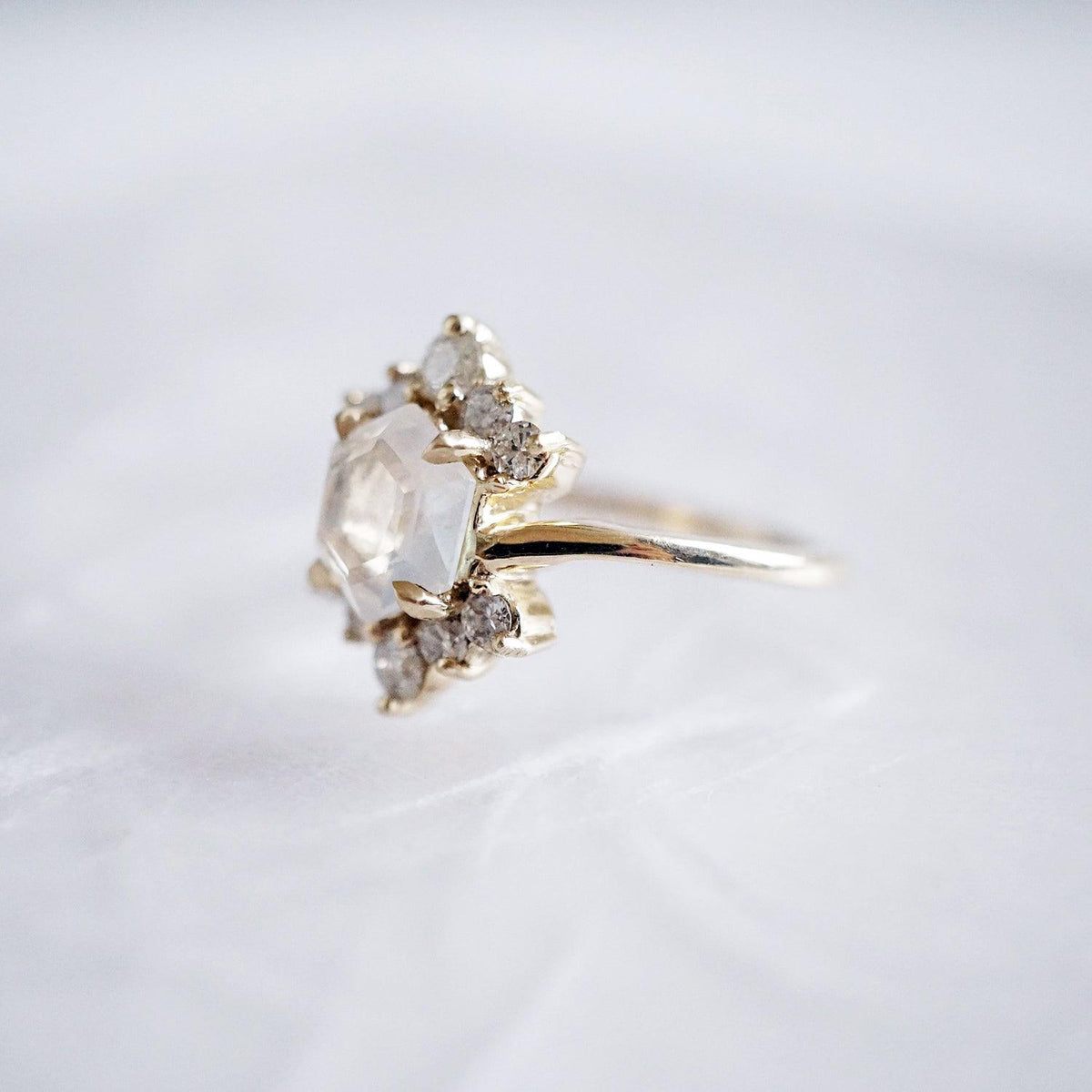Moonstone Rosie Diamond Ring - Tippy Taste Jewelry
