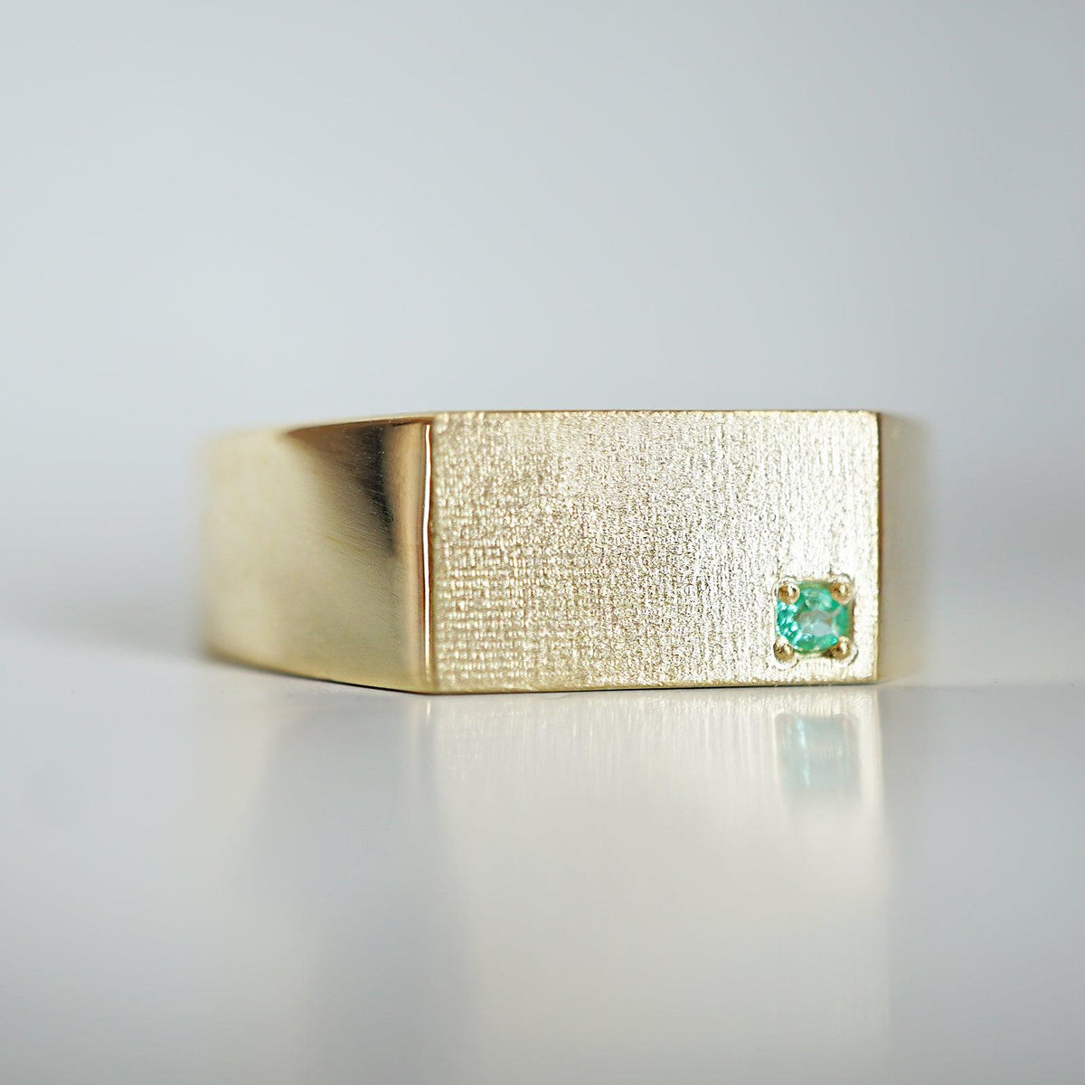 Paraiba Tourmaline Signet Ring in Sterling Silver and 14K Gold, 8mm