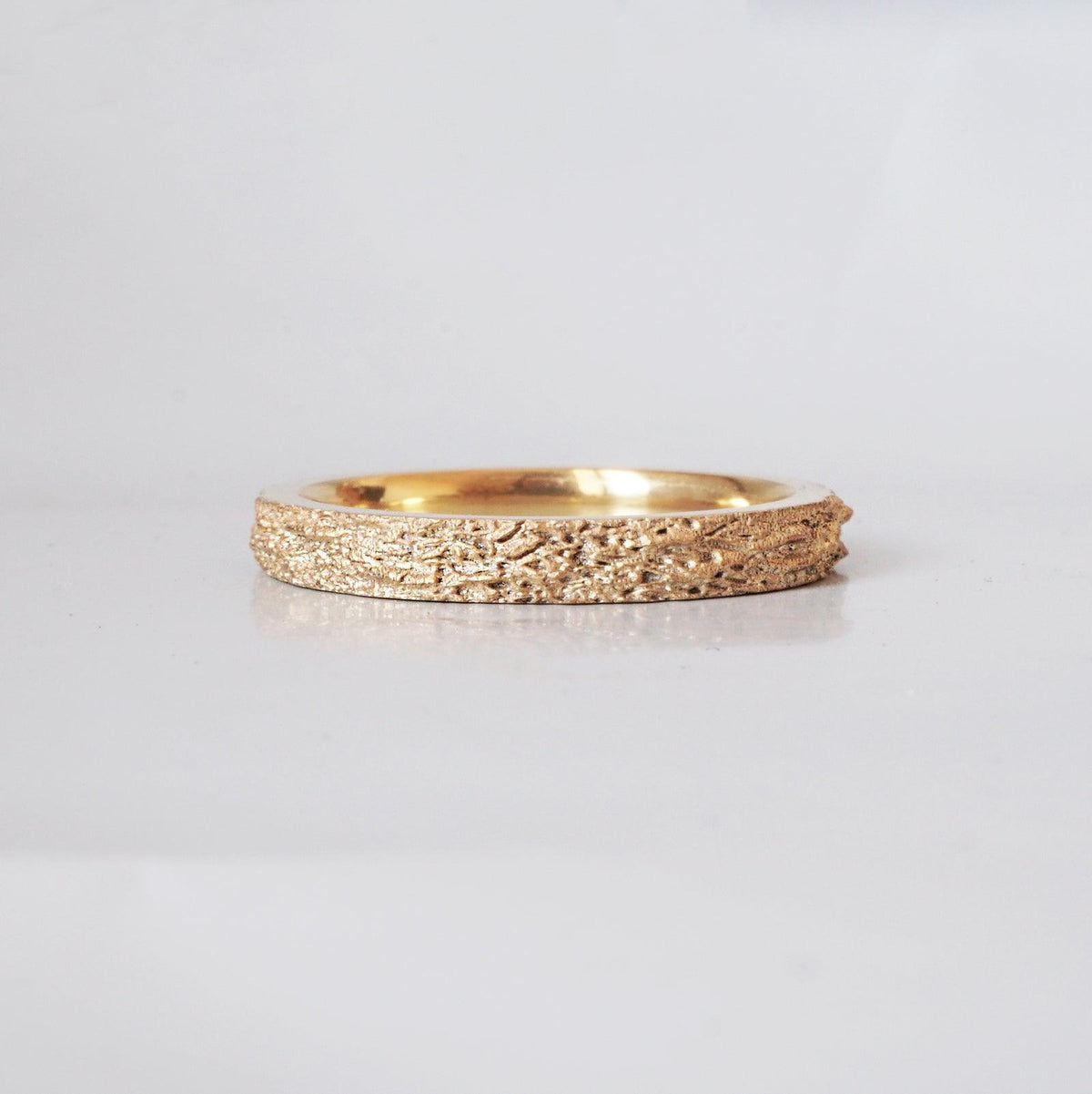 Meteoroid Ring Band in Sterling Silver, 14K and 18K Gold, 3mm - Tippy Taste Jewelry