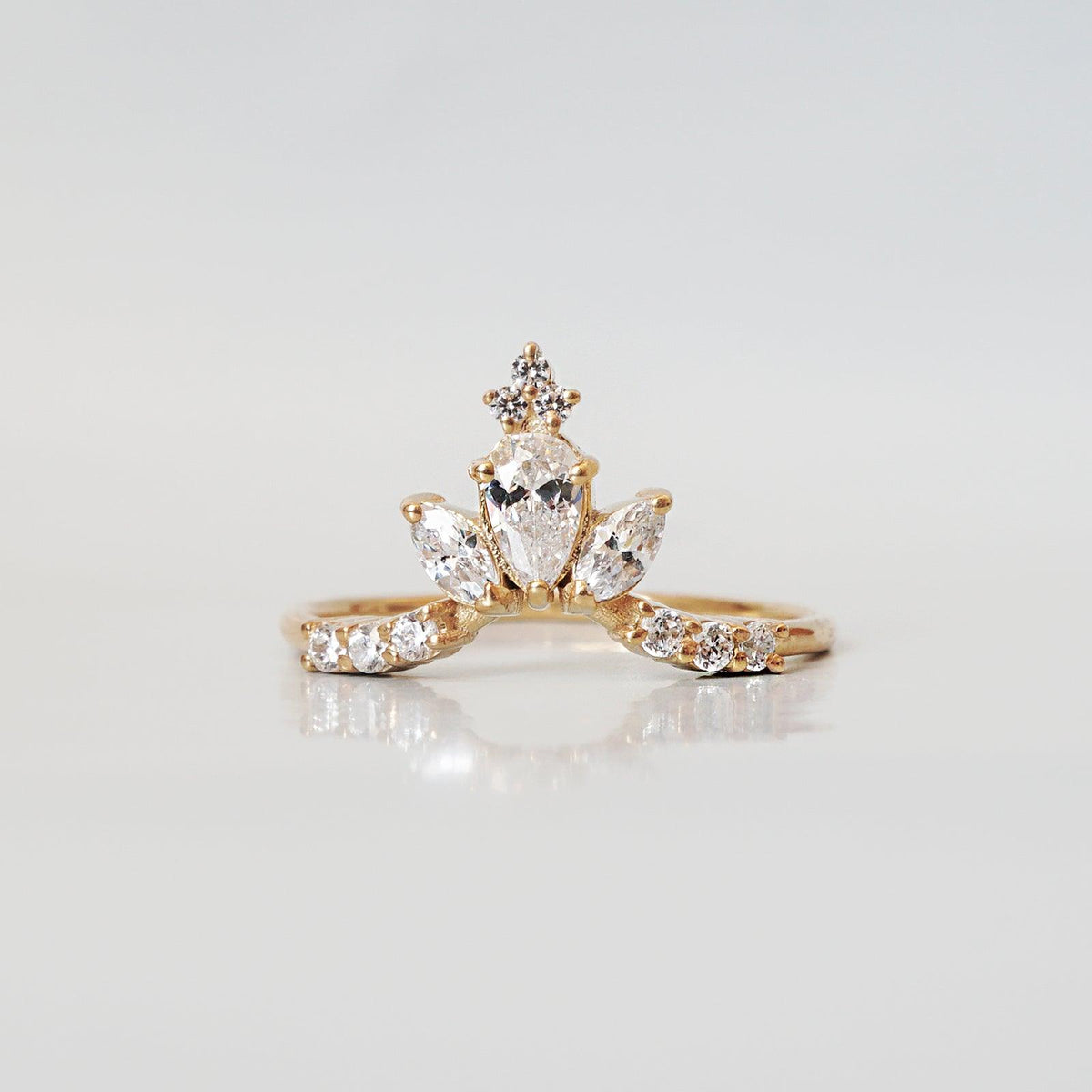 14K and 18K Venice Pear Marquise Ring