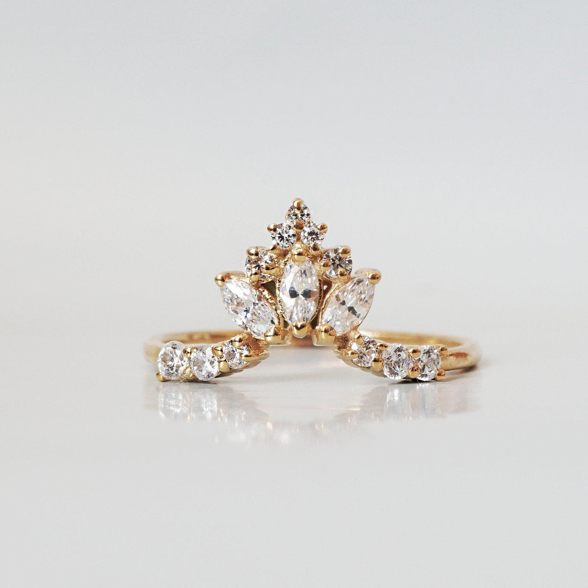 marquise cluster ring band