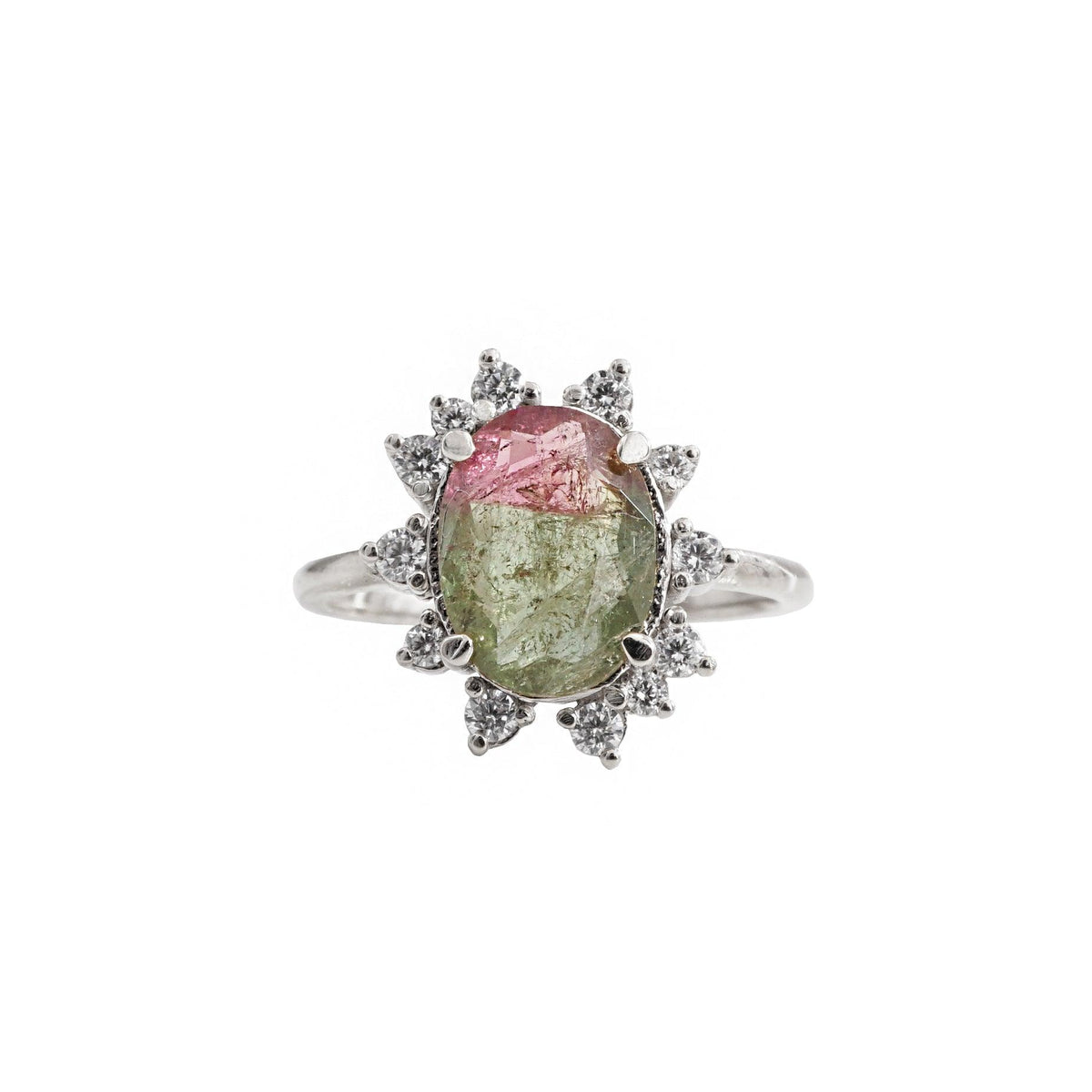 14K Watermelon Diamond Ring - Tippy Taste Jewelry