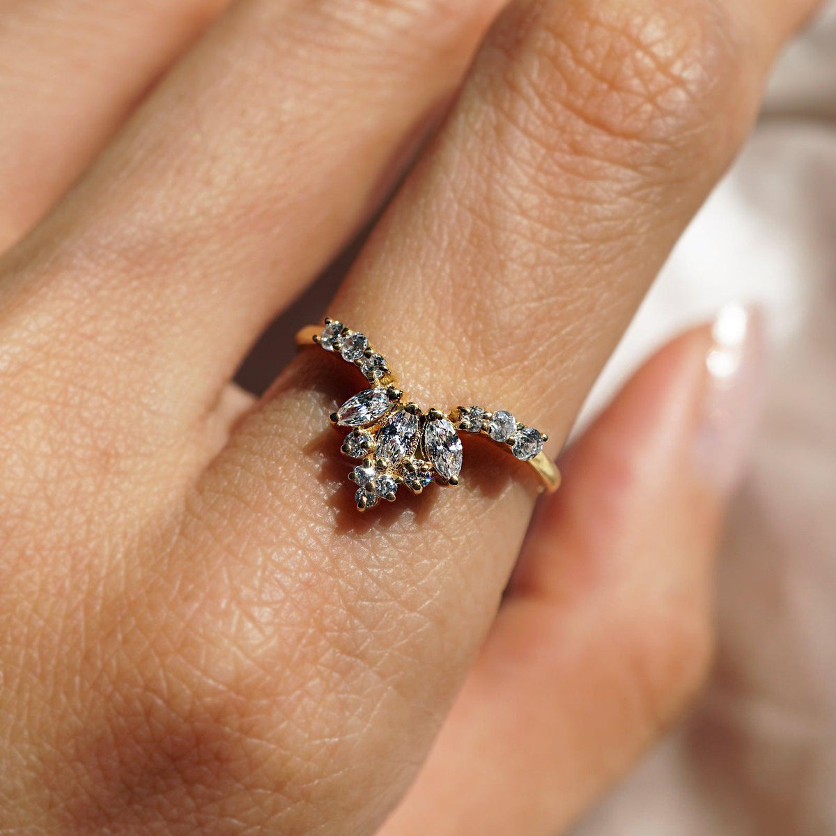 14K and 18K Winter Palace Marquise Ring