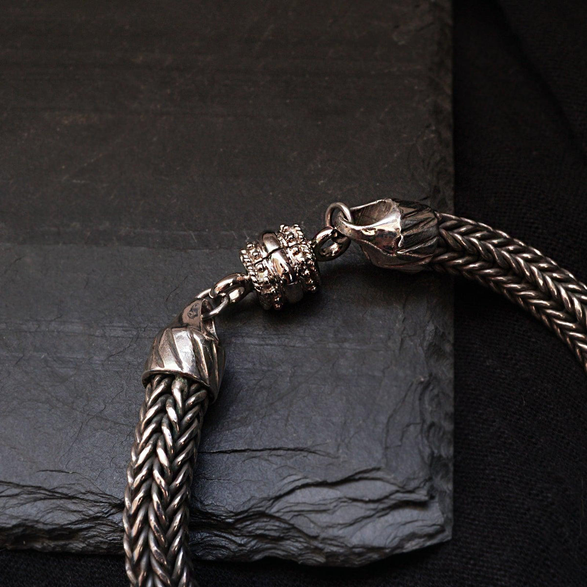 Woven Chain Bracelet in Silver, 8mm