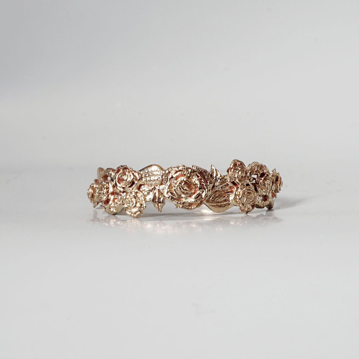 Rose Ring Band in 14K and 18K Gold - Tippy Taste Jewelry