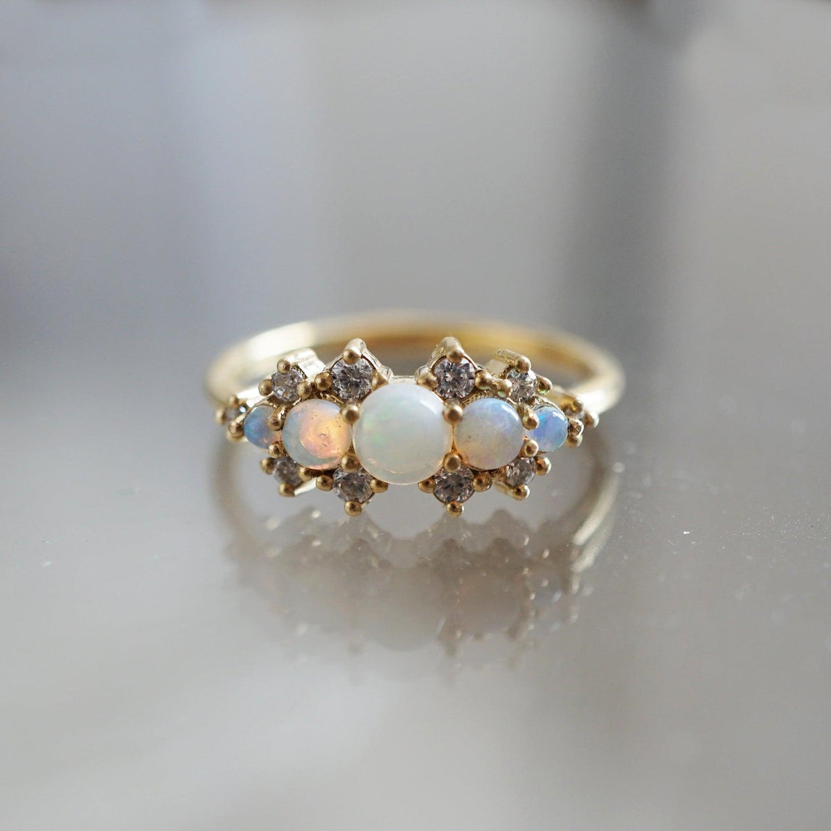 14K Australian Opal Heaven Ring - Tippy Taste Jewelry