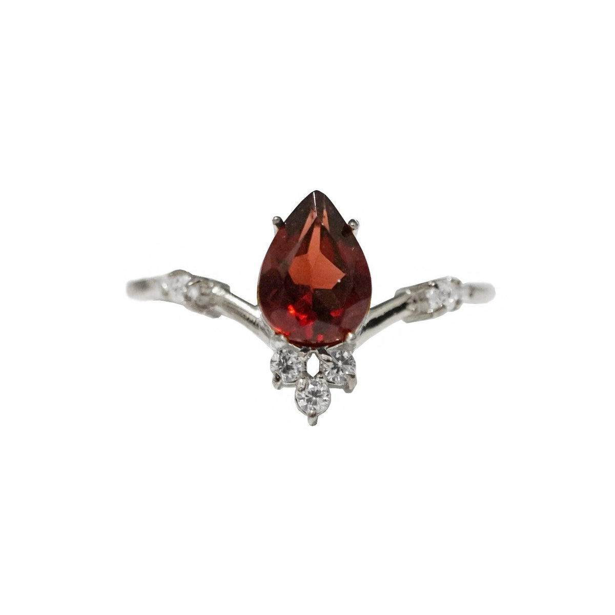 Garnet Blossom Ring - Tippy Taste Jewelry