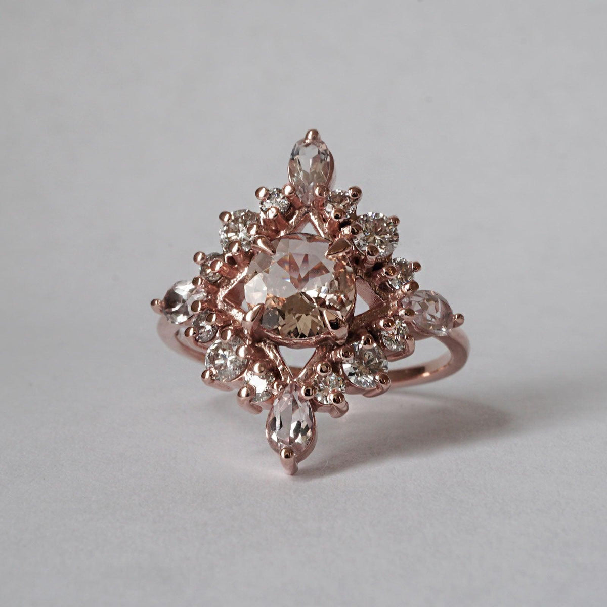 Middleton Morganite Diamond Ring - Tippy Taste Jewelry
